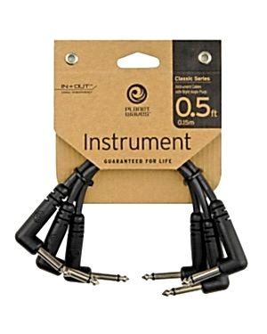 D'Addario Classic Series Patch Cable 3-pack 6 Inch