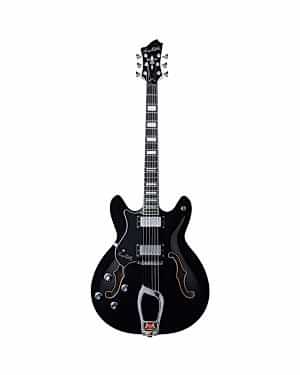 Hagstrom Viking Electric Guitar, Black Left Handed