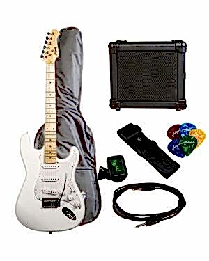 Antiquity St Guitar & Amp Beginner Pack, White