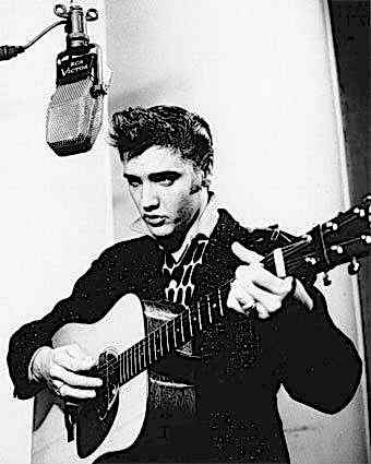 Elvis recording into a condenser mic Elvis recording into a condenser mic