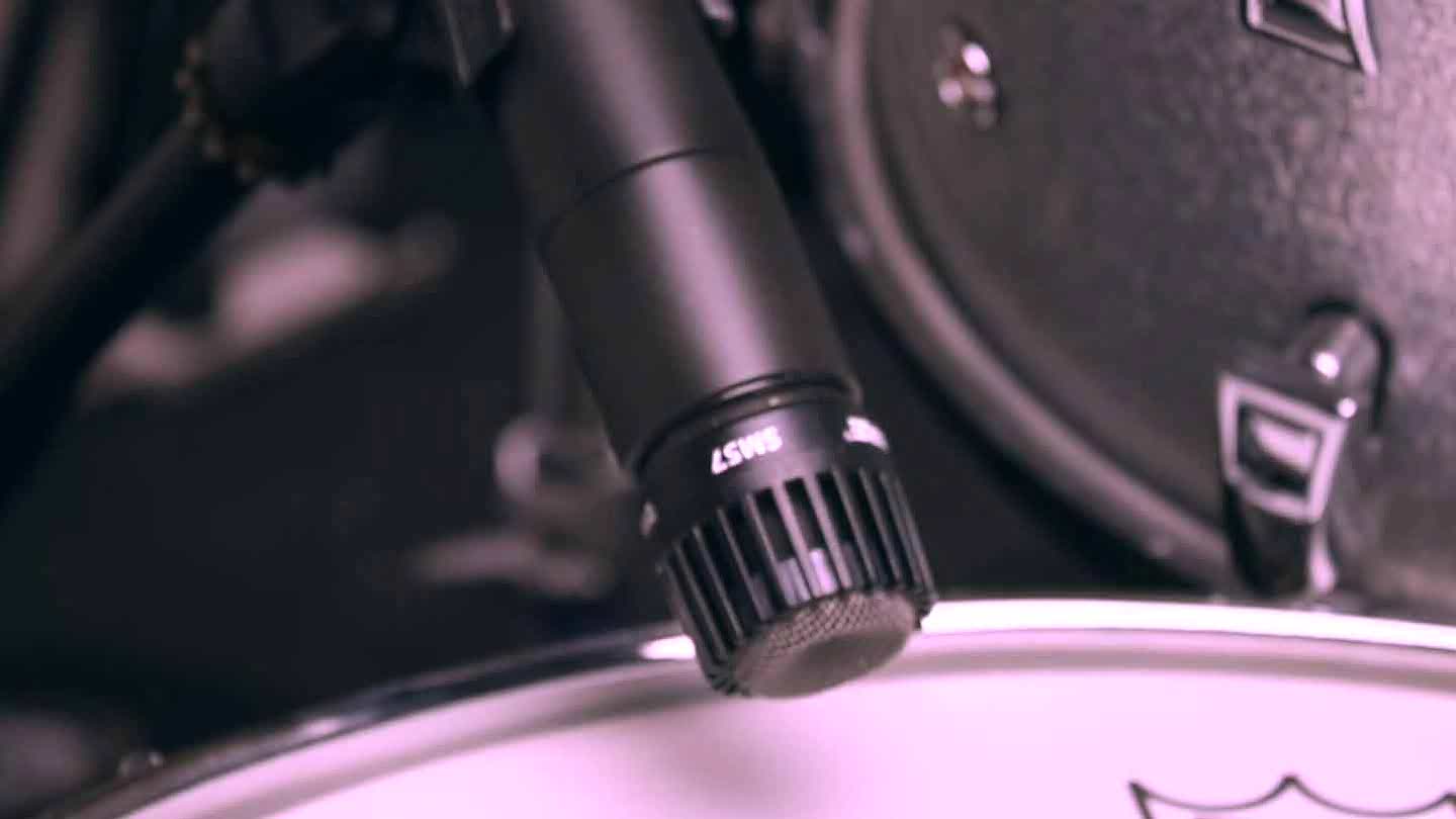 THE SHURE SM57 MICROPHONE IS WIDELY USED FOR GUITARS AS WELL AS DRUMS THE SHURE SM57 MICROPHONE IS WIDELY USED FOR GUITARS AS WELL AS DRUMS